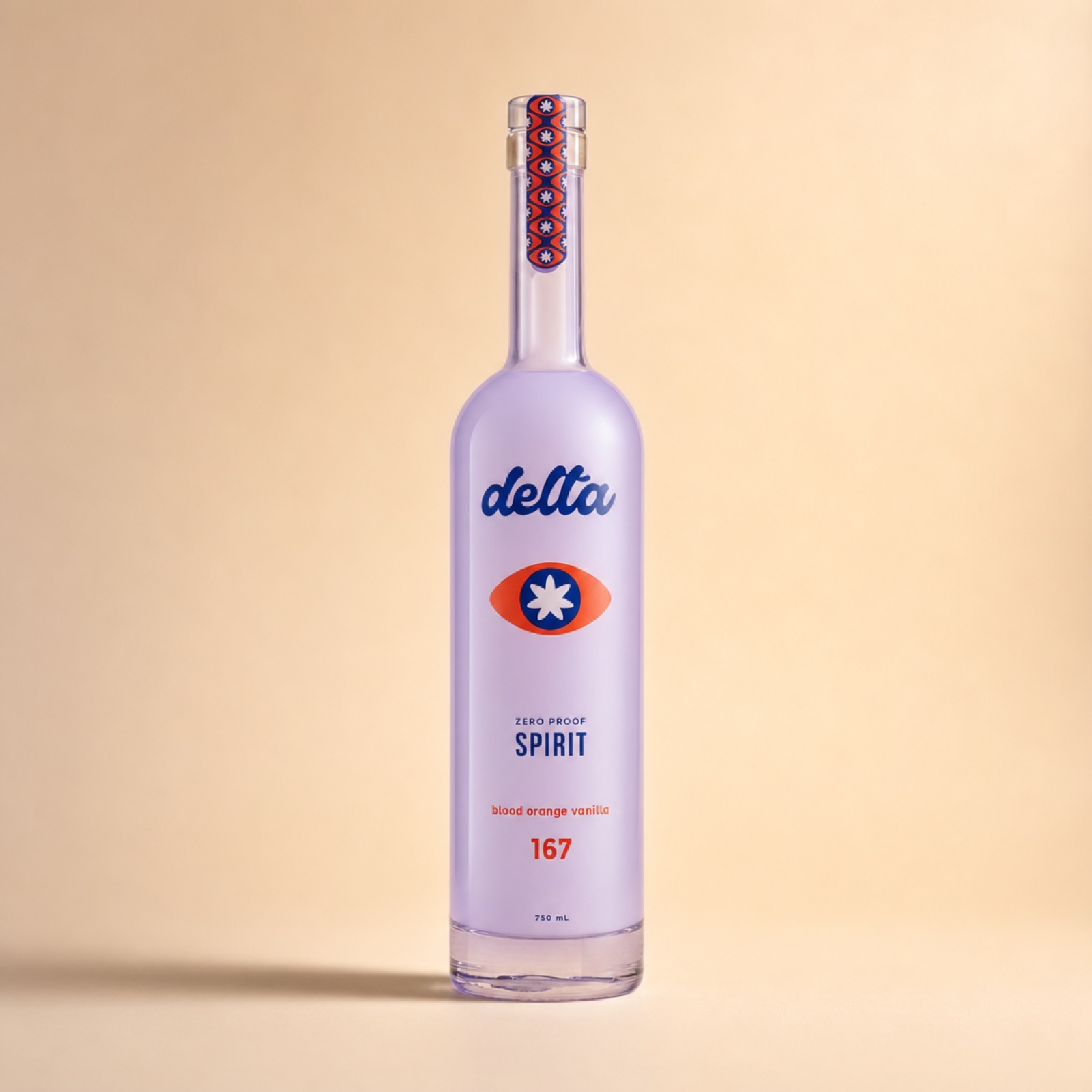 The Delta Spirit bottle with the orange First-Order Offer card overlaid